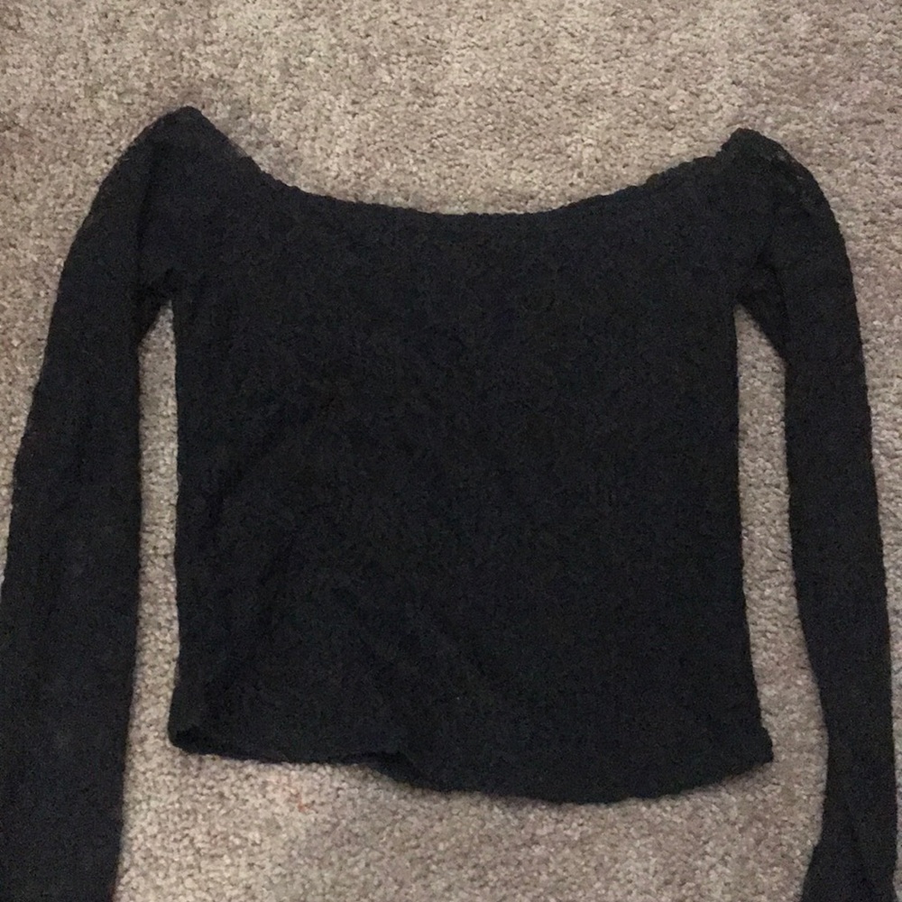 Black Laced Crop Top